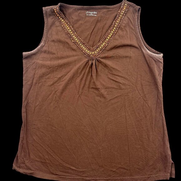 St. Johns Bay Beaded Tank Top - Picture 1 of 8